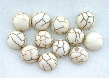Six 8mm Round Magnesite Buffalo Turquoise Cabochon Cab Gemstone Gem Stone MC3