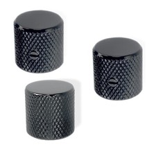 Knob Screw on 6mm Black knurled edge 3 Pack 0811261BK-3P