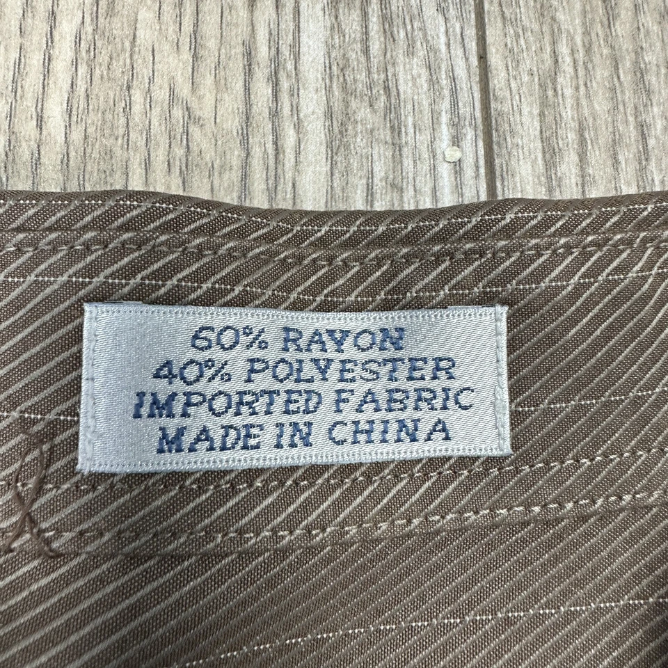 Burma Bibas Shirt Mens Large Brown Button Down Rayon Polyester Long Sleeve - Image 3 of 4