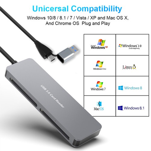 5-in-1-Speicherkartenleser 5 Gbit/s CFast+XD+CF+SD+TF-Leser All-in-One-Kartenles - Afbeelding 9 van 10