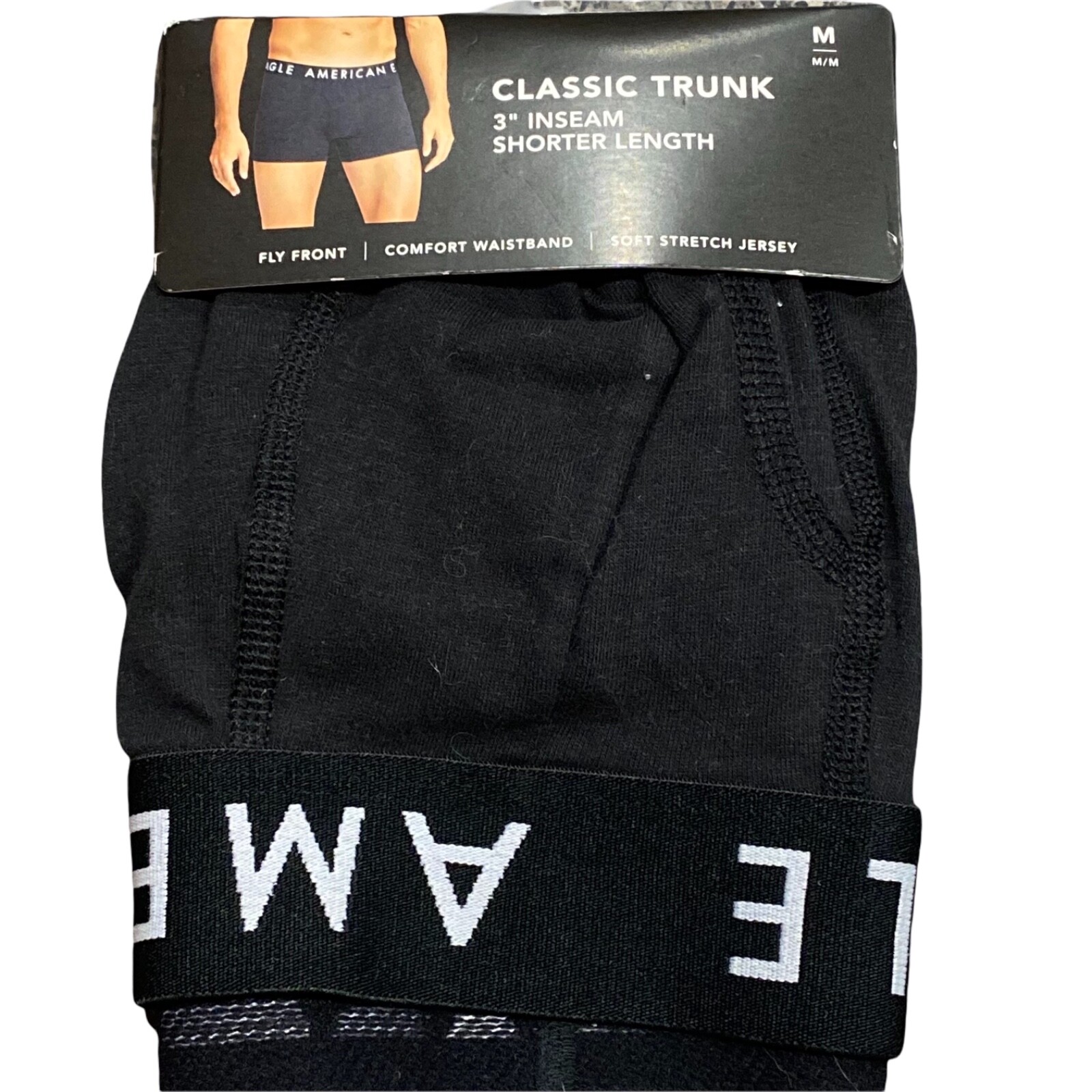 American Eagle Ultra Soft Boxer Corti Uomo &ndash; Nero &ndash; Taglie XS/S/M/L/XL