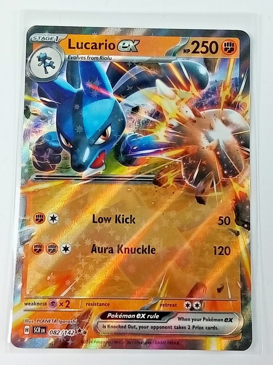 Lucario Ex 82/142 Stellar Crown Holo Rare Pokémon Card 2024 Lucario Ex 82/142 Stellar Crown Holo Rare Pokémon Card 2024