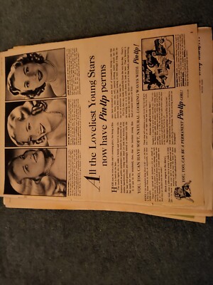 Sa10c Ephemera 1949 Faltreklame Pin Up Dauerwellen Ehre Schwarzmann Diana Dors