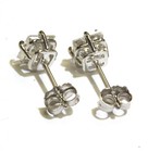 14k white gold 1.28ct SI2 I1 H clarity enhanced princess diamond stud earrings — photo 6