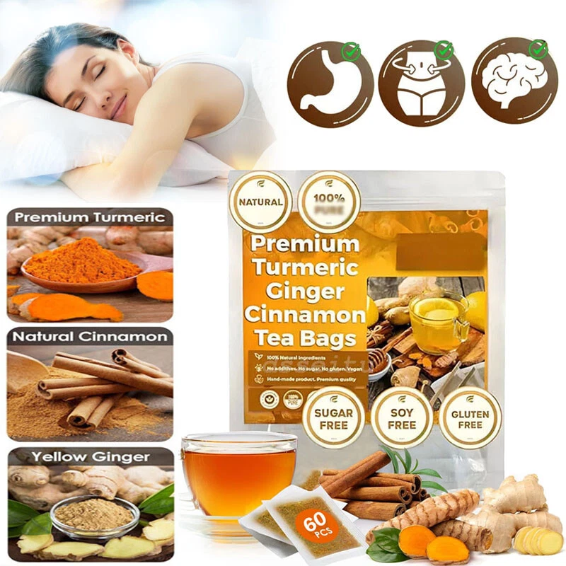 60-300 Turmeric,Ginger,Cinnamon Tea Bags,100% Natural,No Additives,Caffeine Free - Image 4 of 4