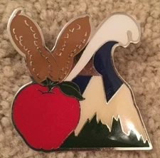 Virginia Odyssey of the Mind peanuts wave apple mountains pin - unique