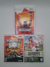 Wii Games Lot Of 3 - Tiger Woods PGA Tour 10 - Tony Hawk Shred - Boxing -OB3-6