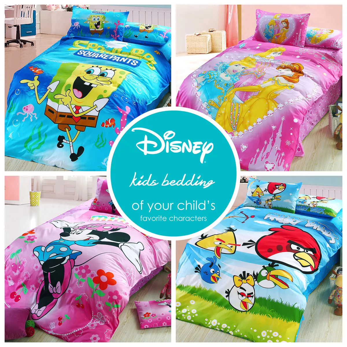 Parure de lit Disney pour enfants, ensemble de literie, housse de