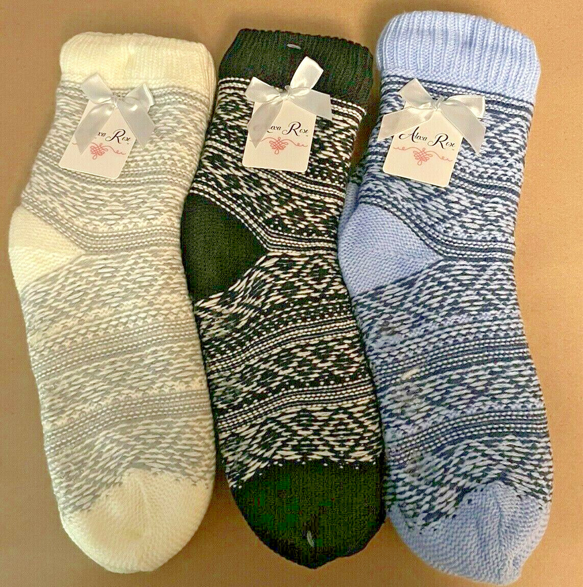 Sherpa with Nub Yarn Socks / Woman's 911 / 3 Pack Assortment / Gripper