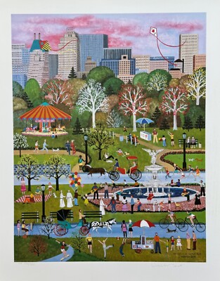 Jane Wooster Scott SPRINGTIME IN CENTRAL PARK Hand Signed Ltd