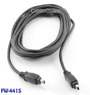 15ft. IEEE 1394 Firewire 4 Pin to 4 Pin M/M Cable Black