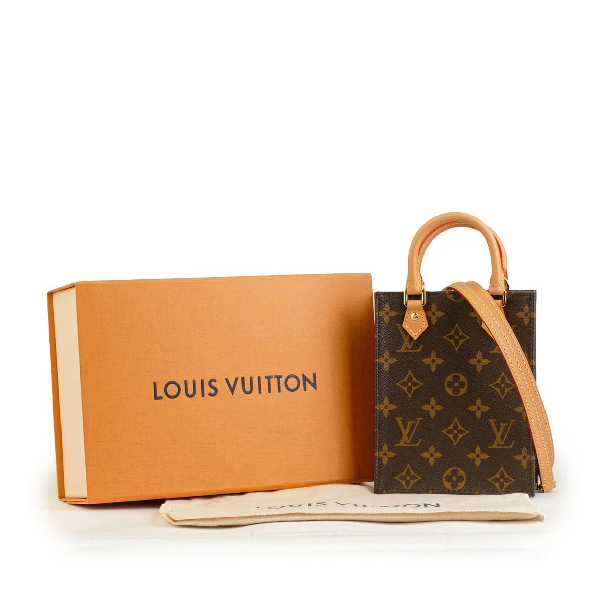 LOUIS VUITTON Petit Sac Plat Monogram Shoulder Tote Bag