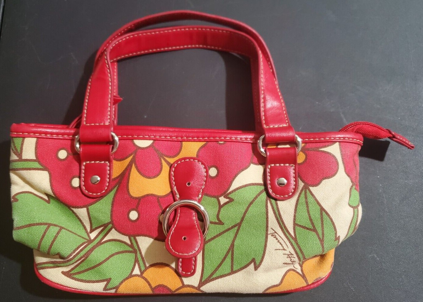 Tommy Hilfiger Flower Pattern Small Purse with Leather Accents