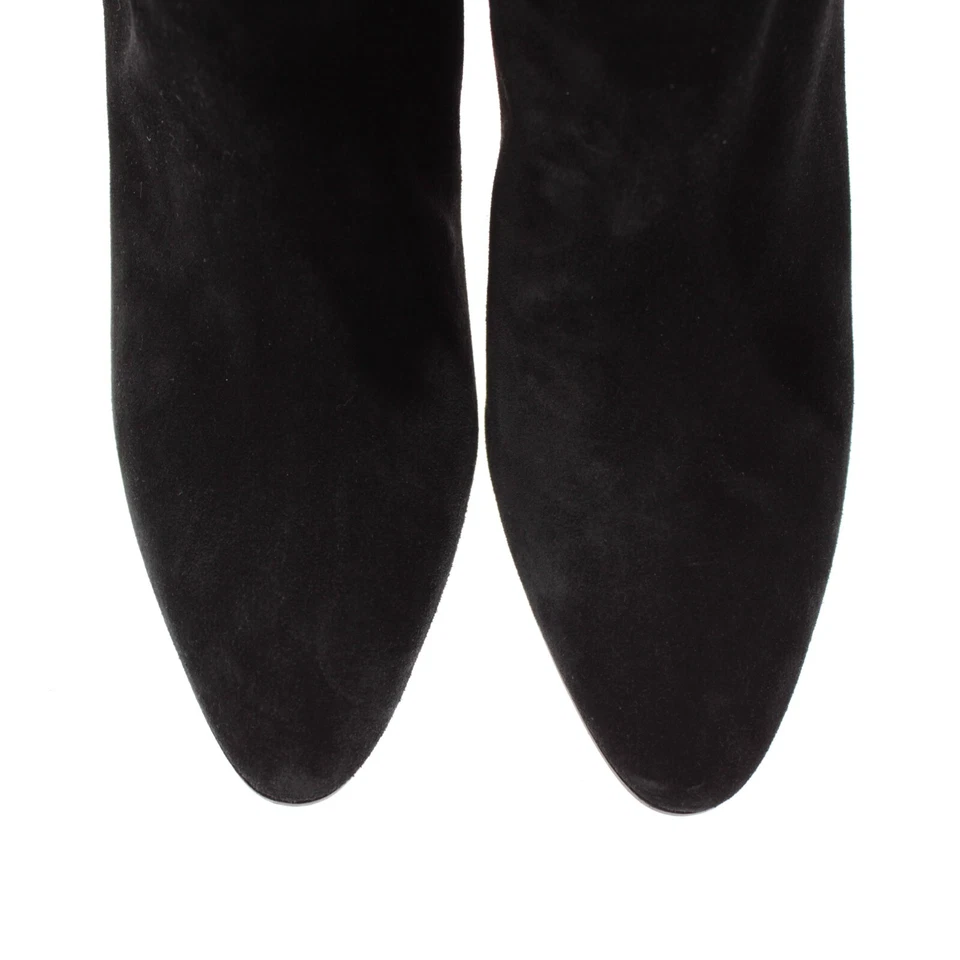 Manolo Blahnik NWD Botas Shushan Tacón Medio Pantorrilla Talla 40.5 EE. UU. 10.5 Gamuza Negra Foto 2 de 4