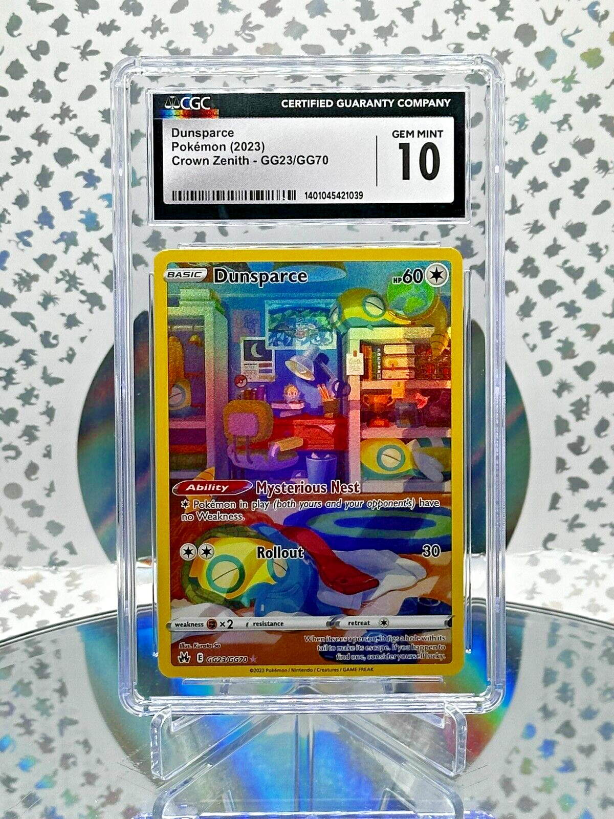 CGC 10 Dunsparce GG23/GG70 Crown Zenith Secret Illustration Rare Pokemon Card