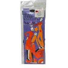 Vintage BACHELOR GIRL Silky Sheer Knee Hi's 7859 Under Knee Black One Size