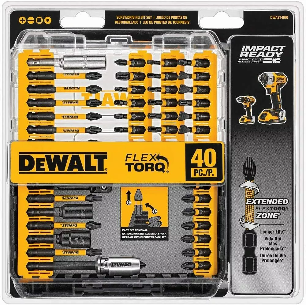DEWALT DWA2T40IR IMPACT READY FlexTorq Screw Driving Set 40 Piece