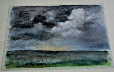 Franz Ehmke 1928 - 2018 GDR Painter Thunderclouds Over Rye Field Innschönfließ