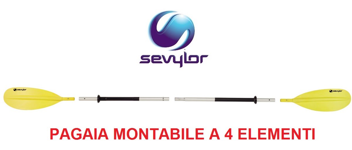 PAGAIA COMPATTA MONTABILE A 4 ELEMENTI MODELLO K-COMPACT 230 SEVYLOR - PER CANOA PAGAIA COMPATTA MONTABILE A 4 ELEMENTI MODELLO K-COMPACT 230 SEVYLOR - PER CANOA