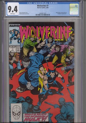 Wolverine #7 CGC 9.4 1989 Marvel Comics Hulk App