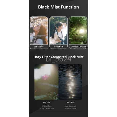 FX Black Diffusion 1/4 Filter Mist Cinematic Dreamy Effect 52 58 67 77 82mm - Picture 11 of 20