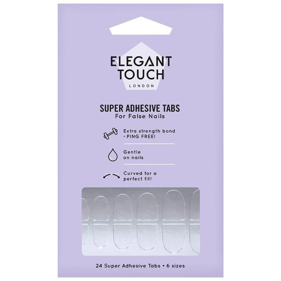Elegant Touch Super Adhesive Tabs - Double Sided and Curved - Strong Nail Bond