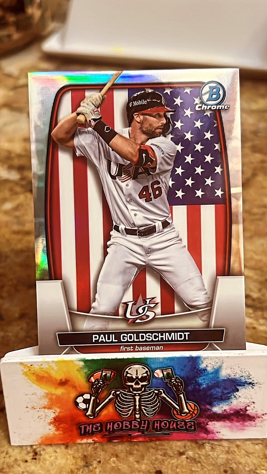 2023 Bowman Chrome Baseball Paul Goldschmidt USA Refractor /499 WBC