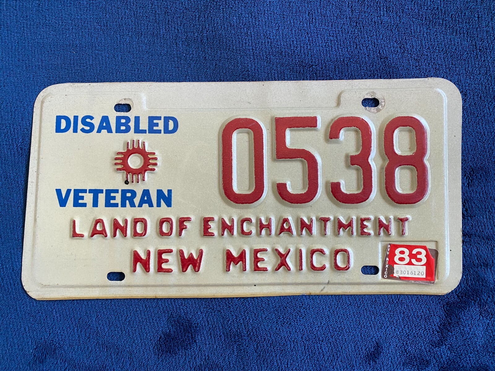 1983 New Mexico Disabled Veteran DV License Plate 538 eBay
