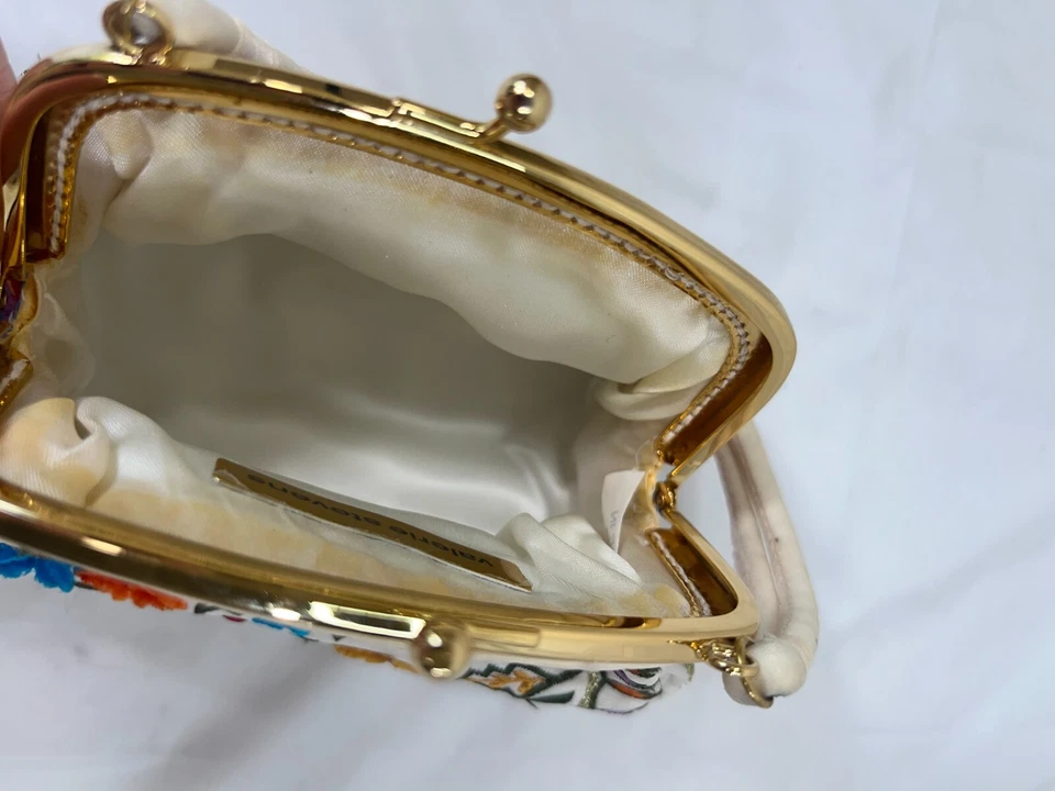 Valerie Stevens kiss-lock Evening Bag embroidered velvet FLOWERS - Image 4 of 4