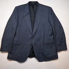 Vtg Mens 48L Blue Herringbone Wool Tweed Mens Blazer Suit Jacket Sport Coat