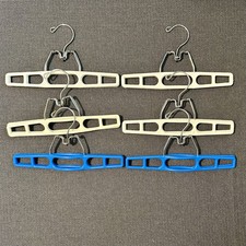 VTG Lot 6 Tamor Type Plastic Pants Skirts Clamp Hangers Blue White