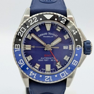 Armand Nicolet Tramelan GMT Batman Bezel - Box&Papers
