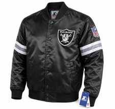 Starter Las Vegas Raiders Puffer Jacket Men Small Black Silver Insulated NFL New