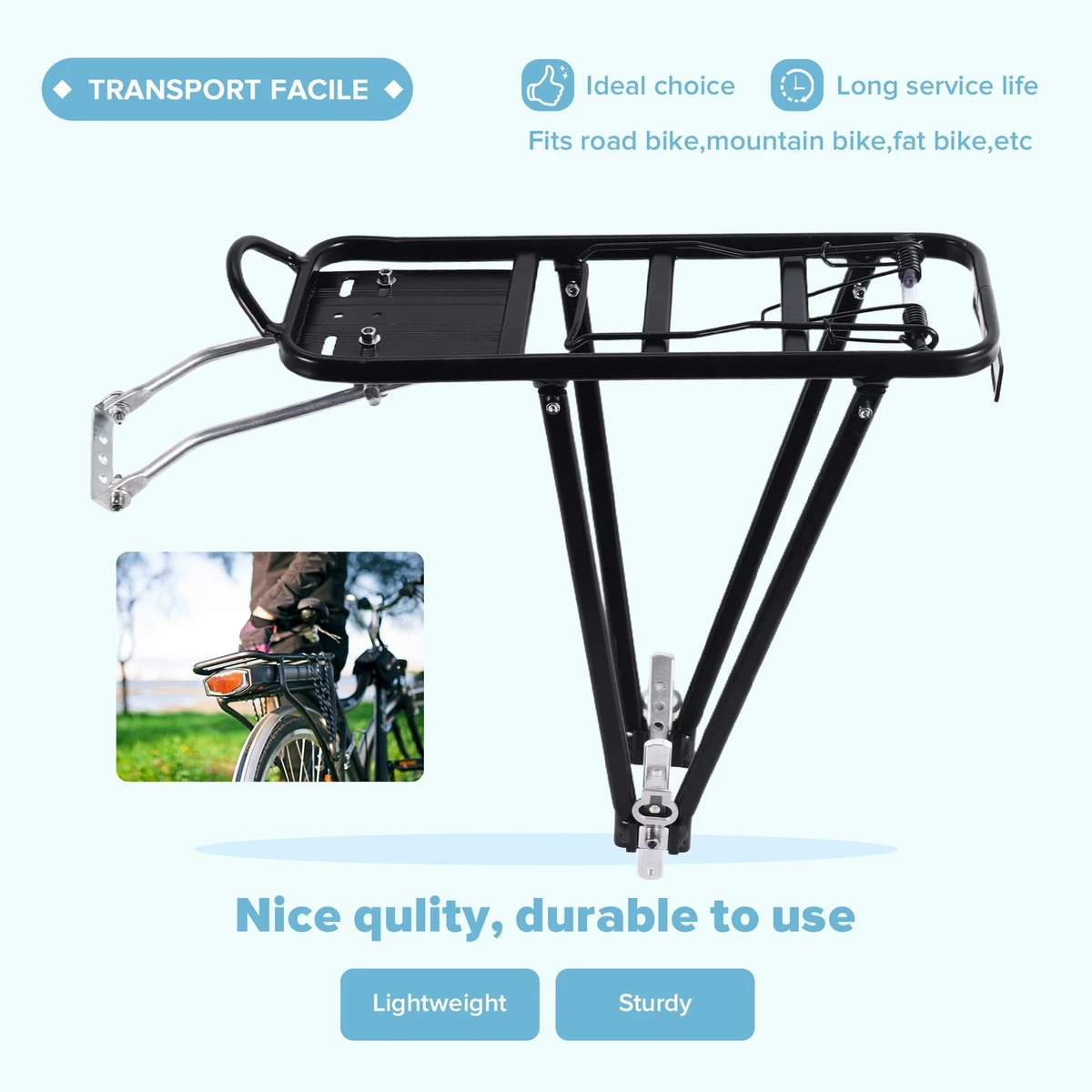 Rear Pannier Rack Mountain Bike Shelf Aluminum Alloy Carrier Accessories 1252