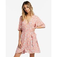 BILLABONG All For You Mini Wrap Dress Floral Size Medium / m NWOT