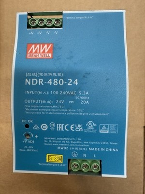 Mean Well NDR-480-24 Switching Power Supply 100-240Vac 5.3A