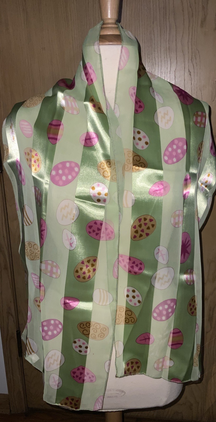 Vintage Polyester  Rectangle Scarf Easter Egg  ma… - image 2