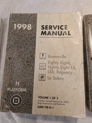  1998 Platform H Bonneville Eighty Eight LeSabre Shop Service Manual Vol 1 2 3  
