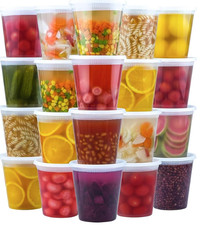 50 Set 32 oz Deli Containers with Lids, Leak-Proof BPA Free Plastic Take Out Bow