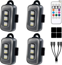 4PCS Wireless LED Strobe Lights with Remote Control, 8 Colors USB C Rechargeable