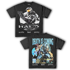 Halo Combat Evolved 2001 Vintage T-Shirt Double Sided Gamer Graphic Tee S-5XL