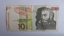 10 Tolar / Tolarjev Banknote aus Slowenien von 1992 (sehr sch&ouml;n)