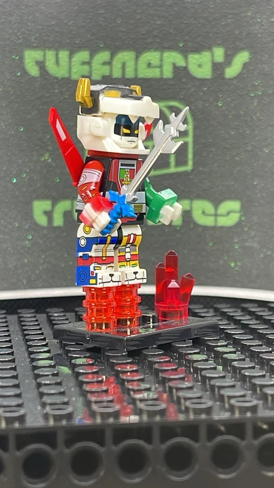 Minifigura clásica impresa en almohadilla personalizada LEGO VOLTRON '84 de ladrillo animado con estuche gratis Foto 3 de 4