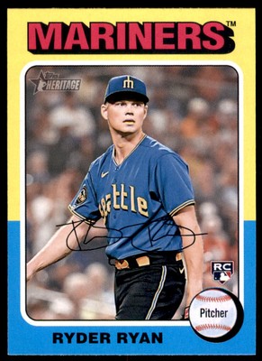 2024 Topps Heritage Ryder Ryan RC Seattle Mariners #326