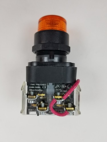 Allen-Bradley 800H-QRTH2A Pilot Light Push to Test Amber Lens Button 30mm NEW - Picture 5 of 10