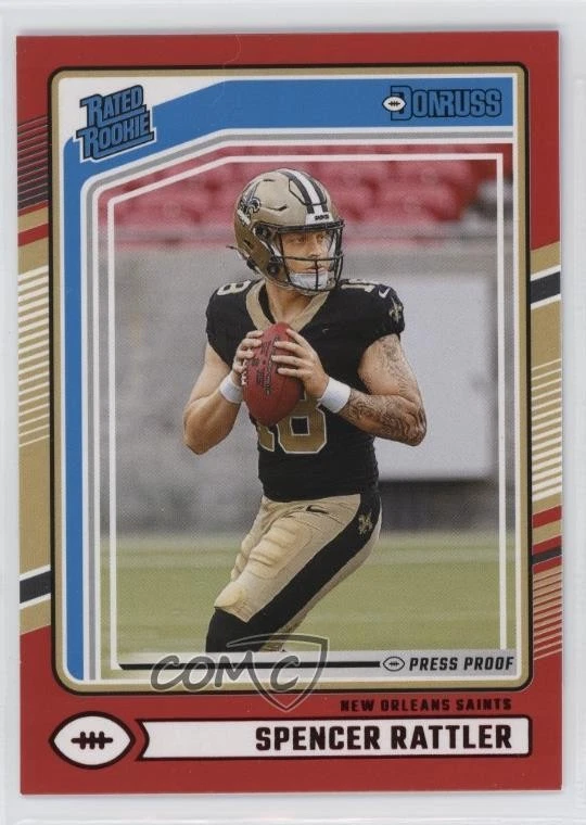 2024 Panini Donruss Rated Rookie Red Press Proof Spencer Rattler #359 Rookie RC
