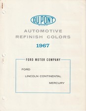 1967 Ford Mercury Thunderbird Lincoln Falcon Mustang Comet Paint Chips Dupont