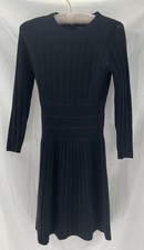 Theory Black Ribbed Sweater Dress Women’s Sz P Quiet Luxury Minimalist Elegant