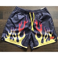 Nike Flow Americana Flame Woven Mesh Lined Shorts Black Men's XL DV9628-010