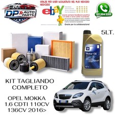 KIT TAGLIANDO OPEL MOKKA X 1.6 CDTI 110CV 136CV 2016  5L LITRI LT OLIO OPEL 5W30